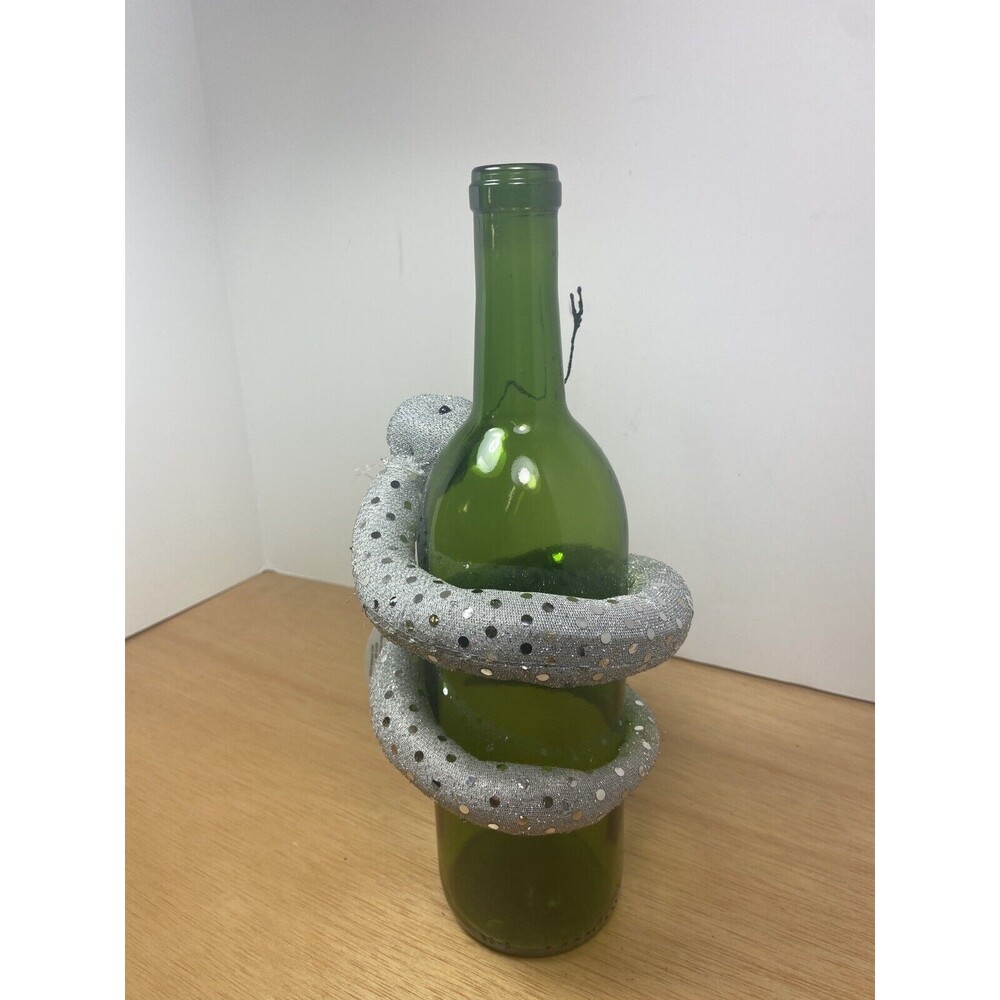 Midwest-CBK Halloween Silver Snake Wine Collar  Gift Wine Bottle - Picture 4 of 4